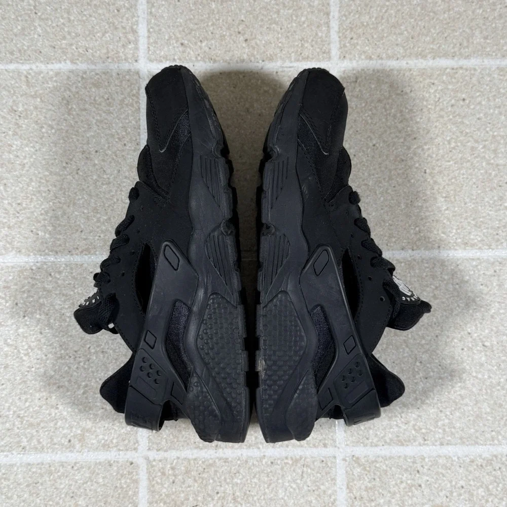 Nike Air Huarache Men's Size 8 Running Shoes Triple Black Sneakers 318429-003